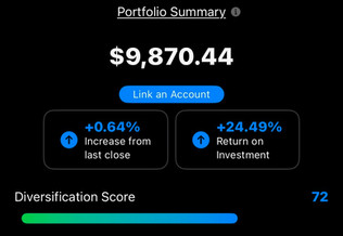 Weekly performance report in the StockLift app